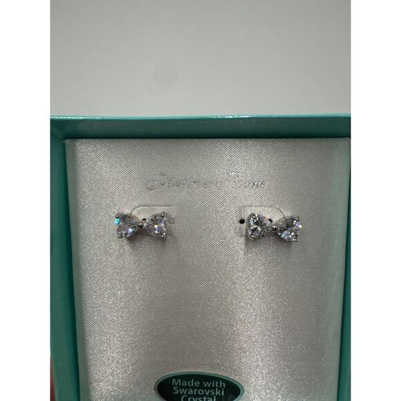 Swarovski Bow Crystal Earrings · Stud · Platinum-tone · Gift Box Included - Picture 3 of 5